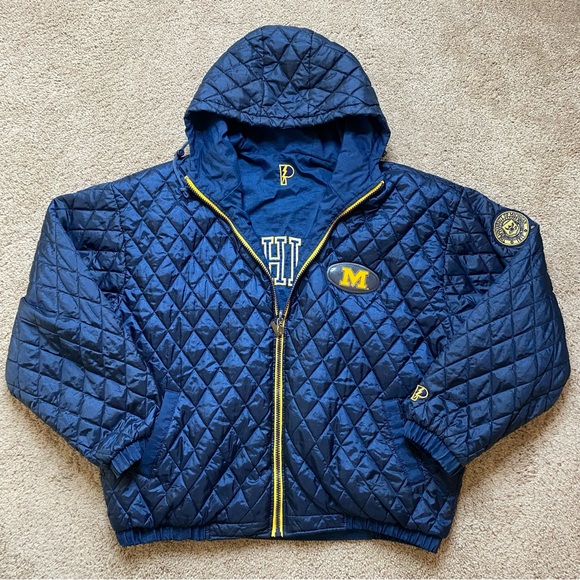 Vintage University Michigan Wolverines REVERSIBLE Full Zip Jacket - Picture 9 of 16
